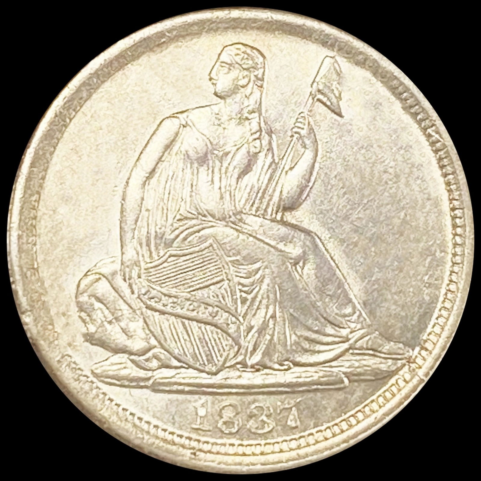 1837 Seated Liberty Half Dime CHOICE BU (1 of 2)