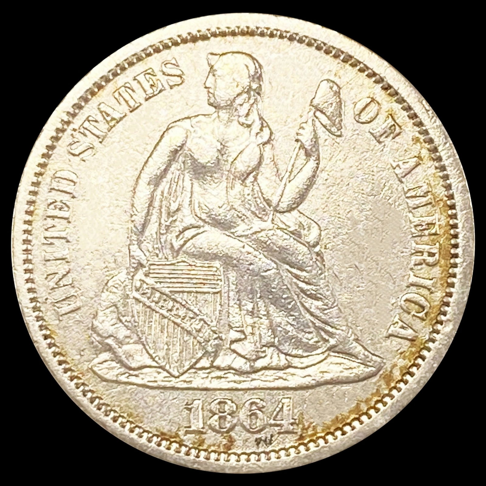 1864-S Seated Liberty Dime UNCIRCULATED (1 of 2)