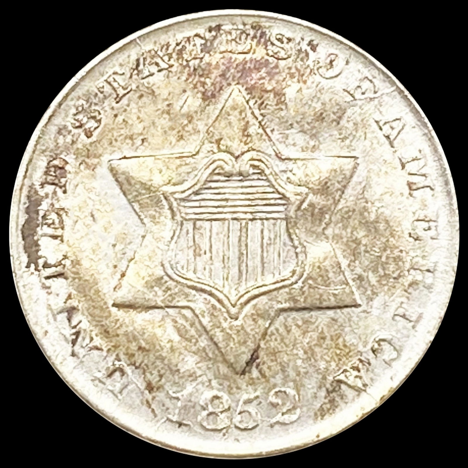1852 Silver Three Cent UNCIRCULATED (1 of 2)