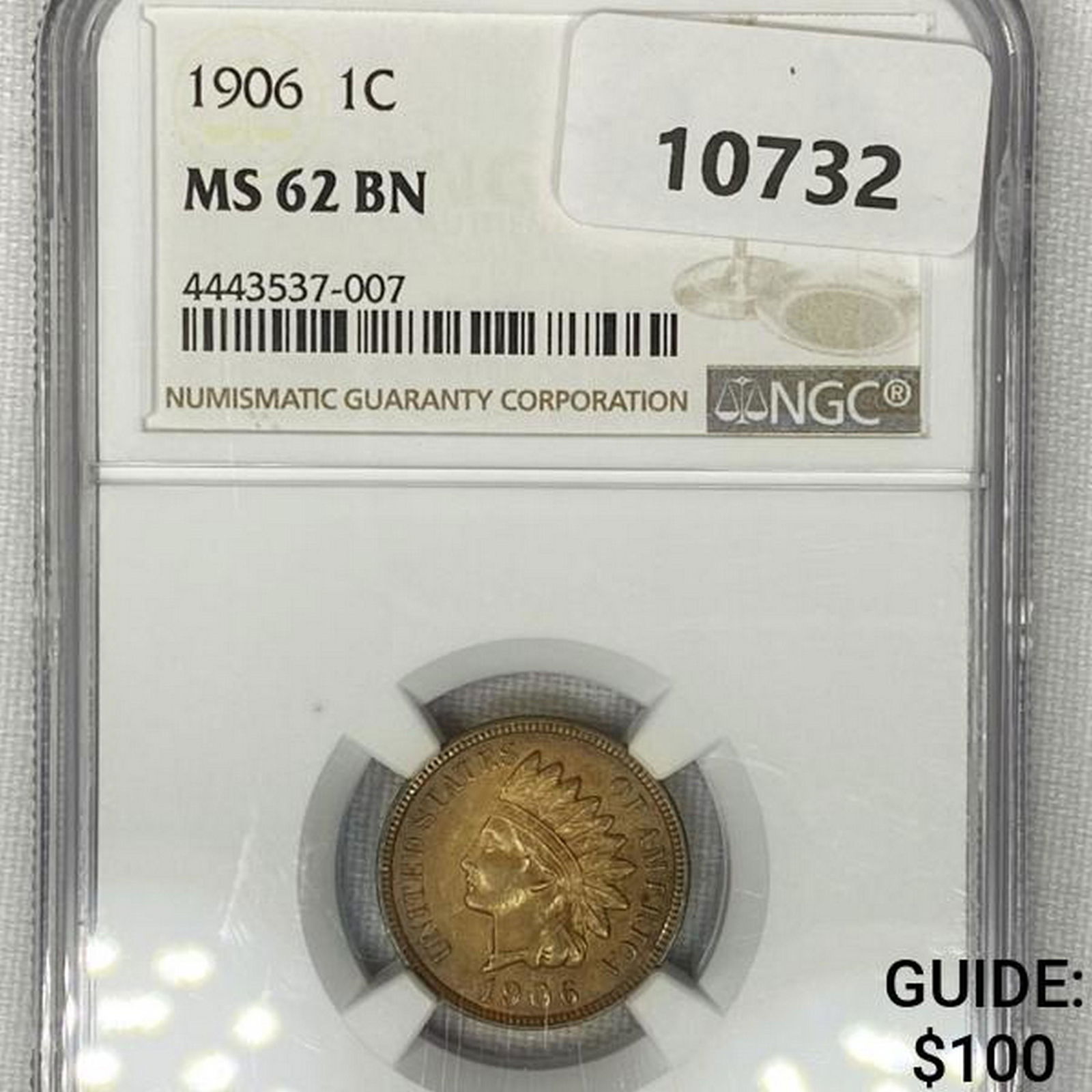 1906 Indian Head Cent NGC-MS62 BN (1 of 2)