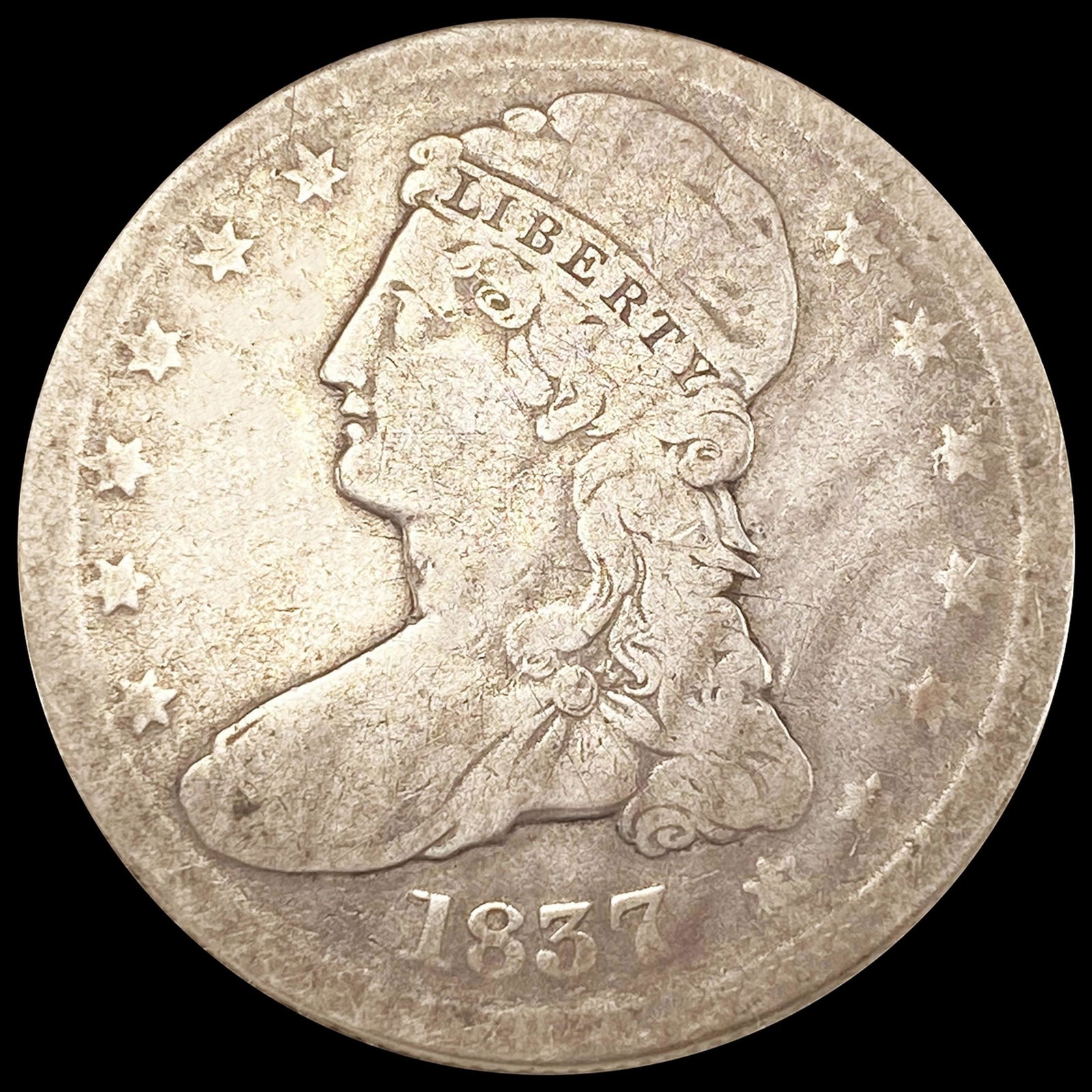 1837 Capped Bust Half Dollar NICELY CIRCULATED (1 of 2)