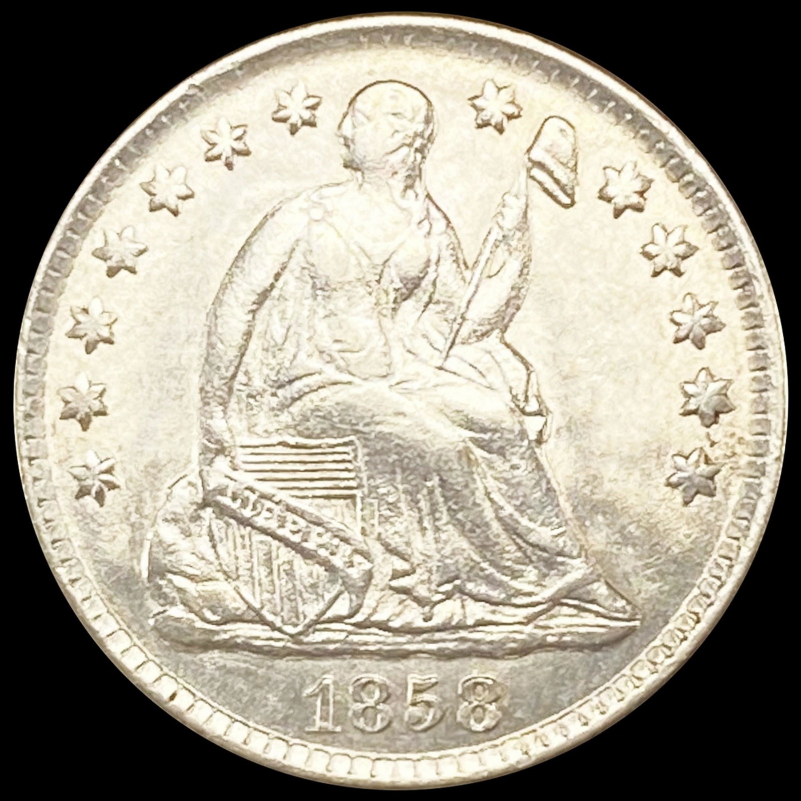 1858 Seated Liberty Half Dime CHOICE BU (1 of 2)