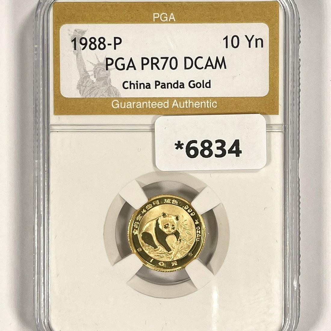 1988-P 10 Yuan 1/10 oz China Gold Panda PGA-PR70 (1 of 2)