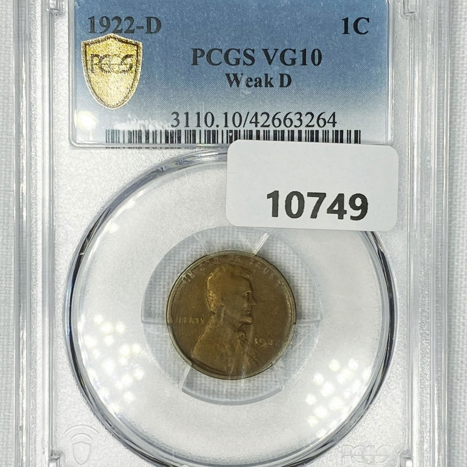 1922-D Wheat Cent PCGS-VG10 (1 of 2)
