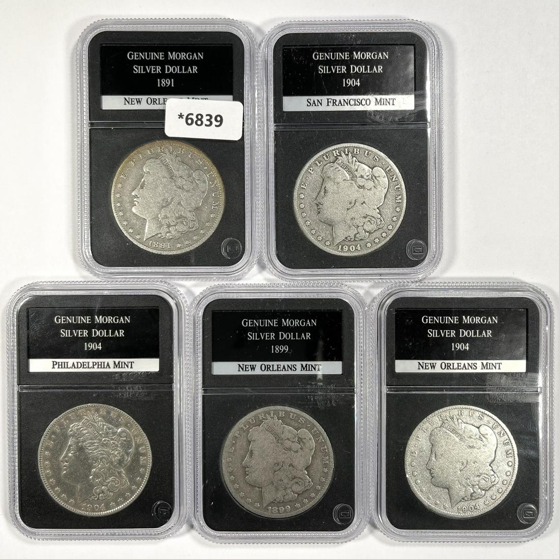 1891-1904 Set (5) Morgan Silver Dollar PCS- (1 of 2)