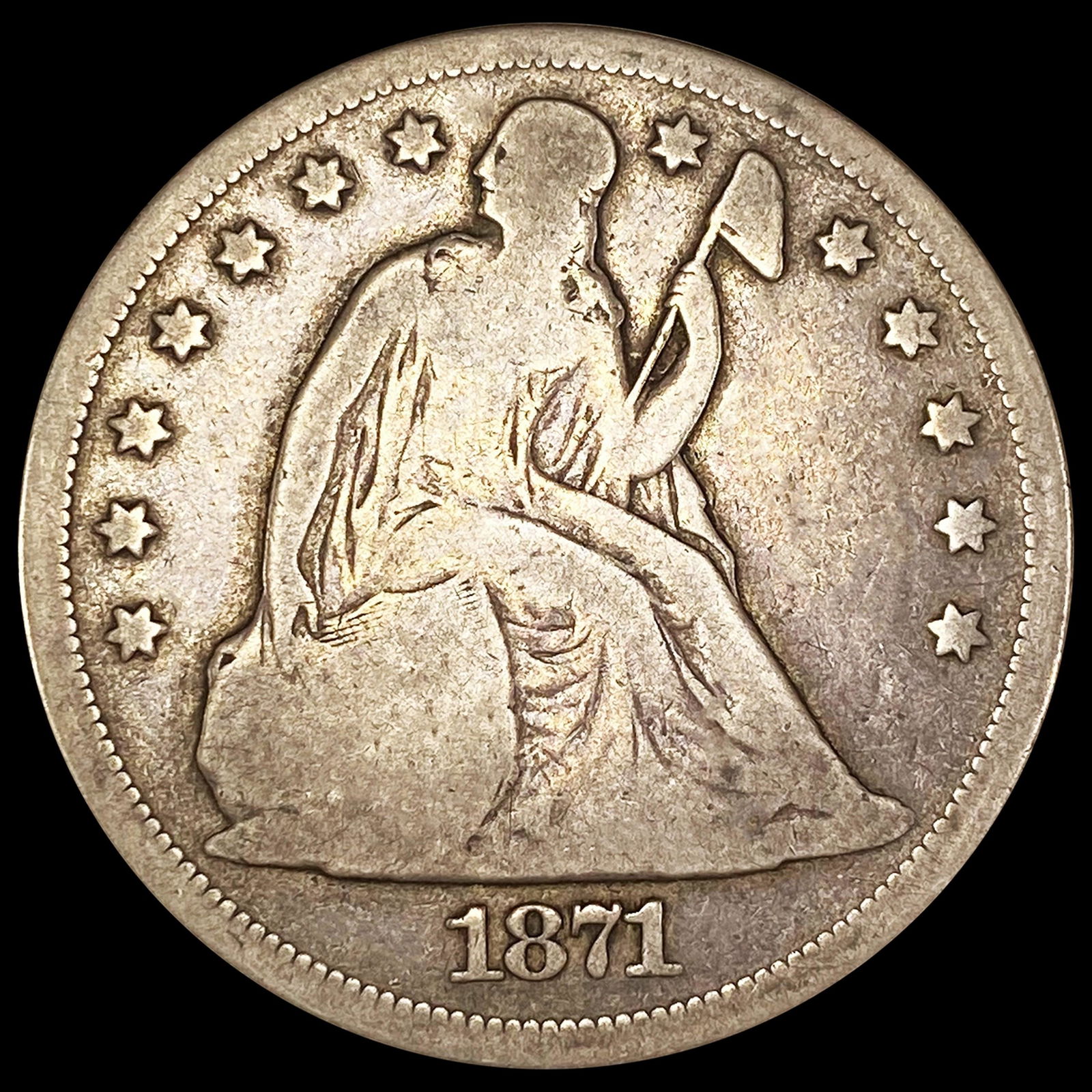 1871 Seated Liberty Dollar NICELY CIRCULATED (1 of 2)