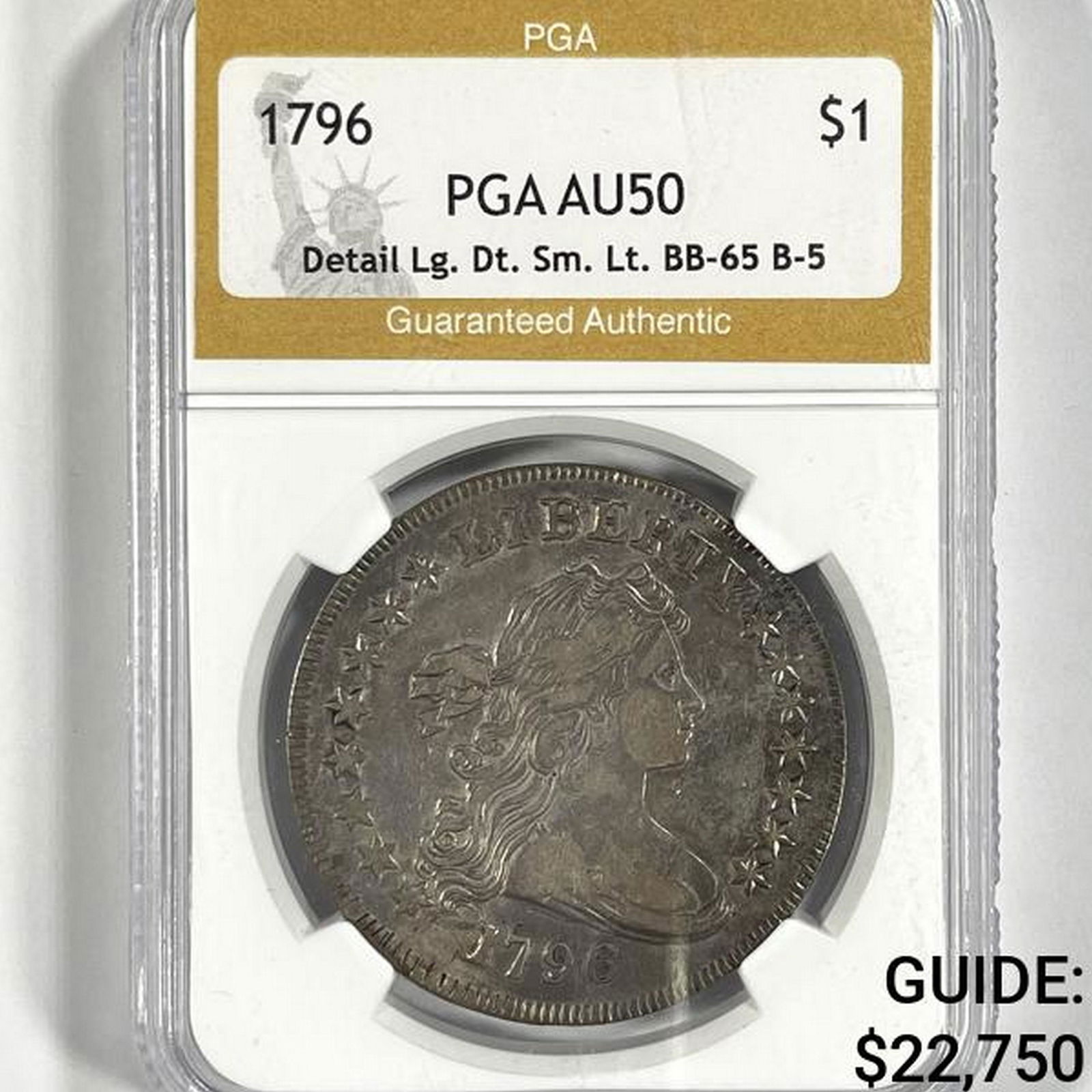 1796 Draped Bust Dollar PGA-AU50 Detail Lg. Dt. (1 of 2)