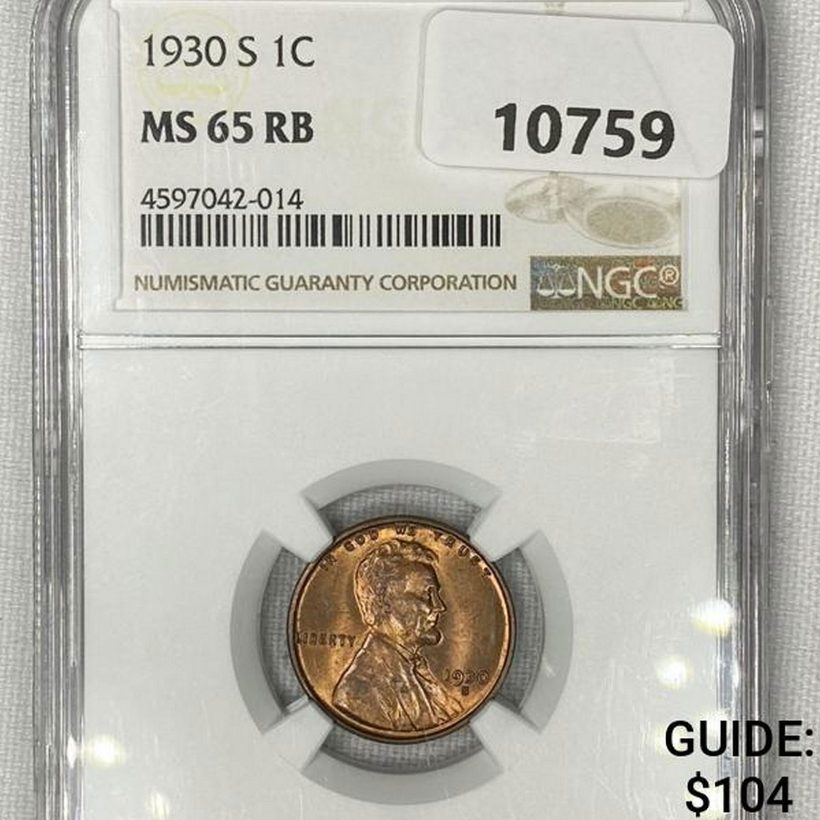 1930-S Wheat Cent NGC-MS65 RB (1 of 2)