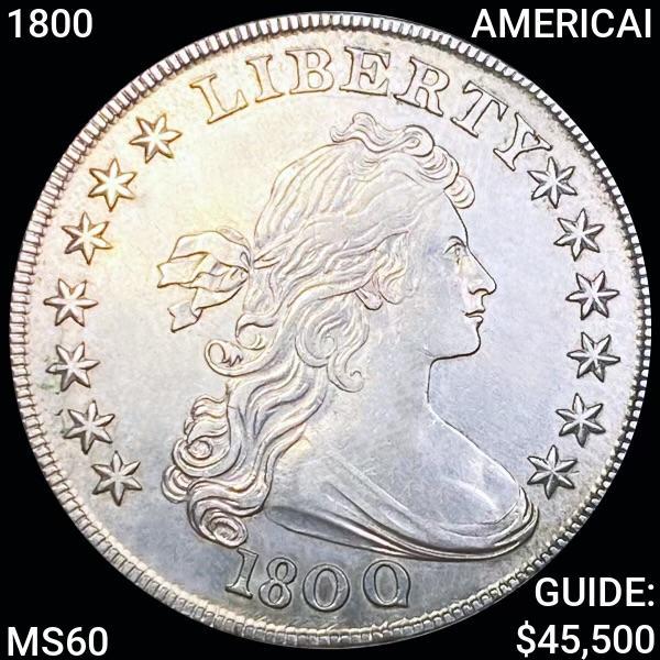 1800 AMERICAI Draped Bust Dollar UNCIRCULATED (1 of 2)