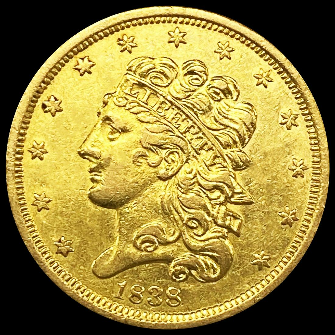 1838 $5 Gold Half Eagle CLOSELY UNCIRCULATED (1 of 2)