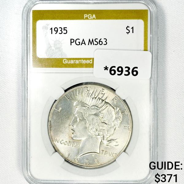 1935 Silver Peace Dollar PGA-MS63 (1 of 2)
