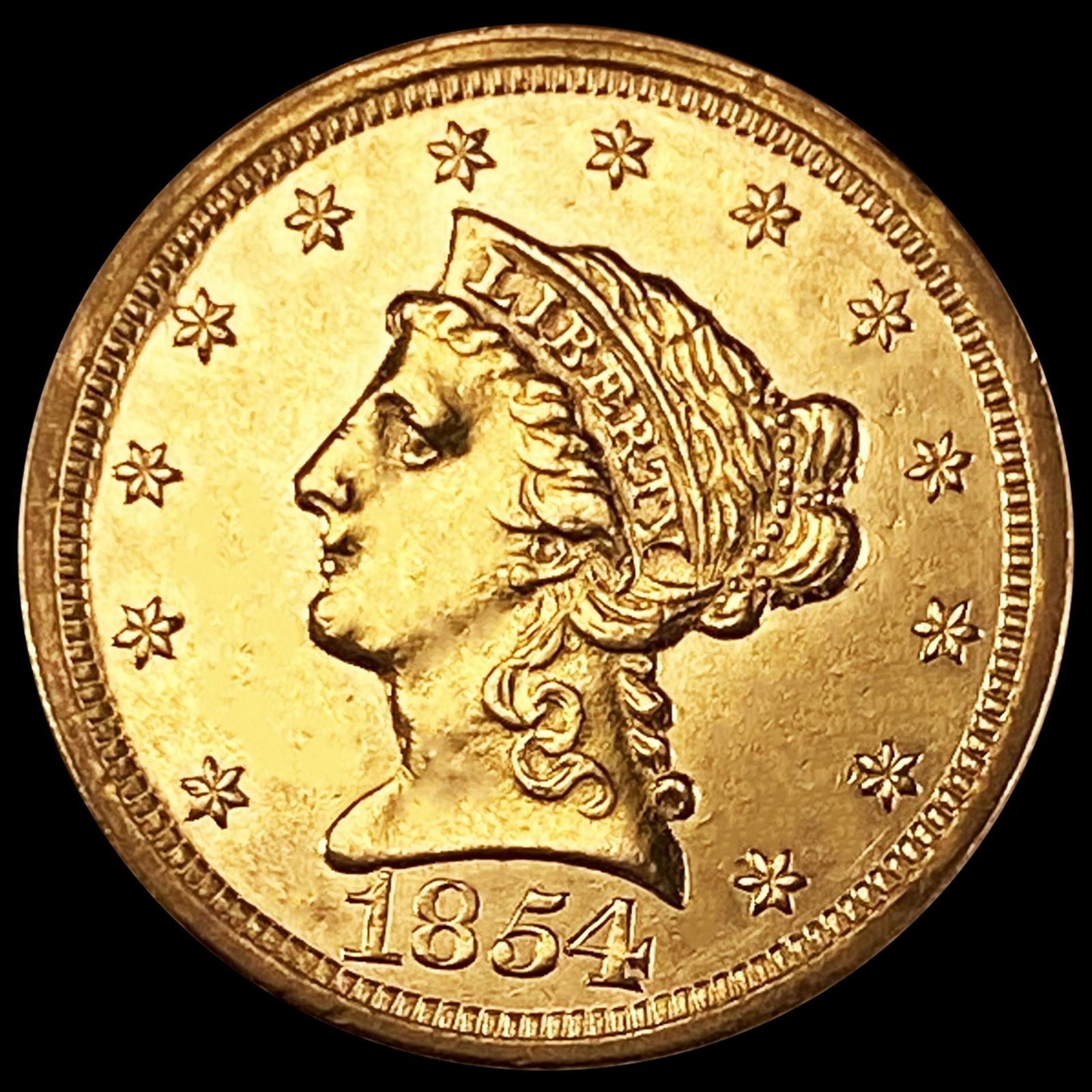 1854 $2.50 Gold Quarter Eagle UNCIRCULATED (1 of 2)