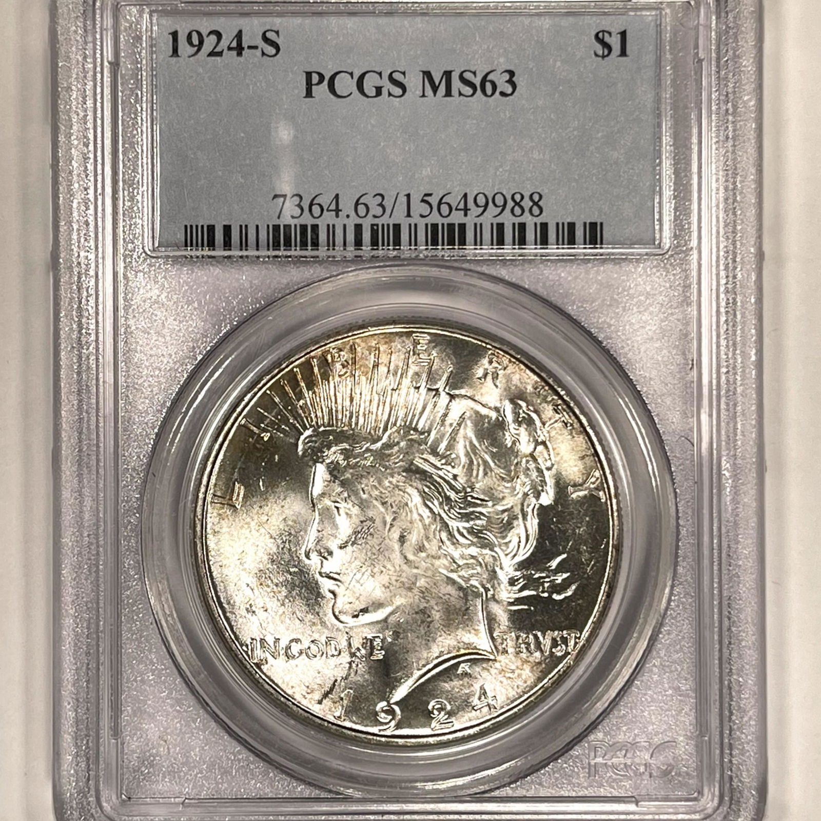 1924-S Silver Peace Dollar PCGS-MS63 (1 of 2)