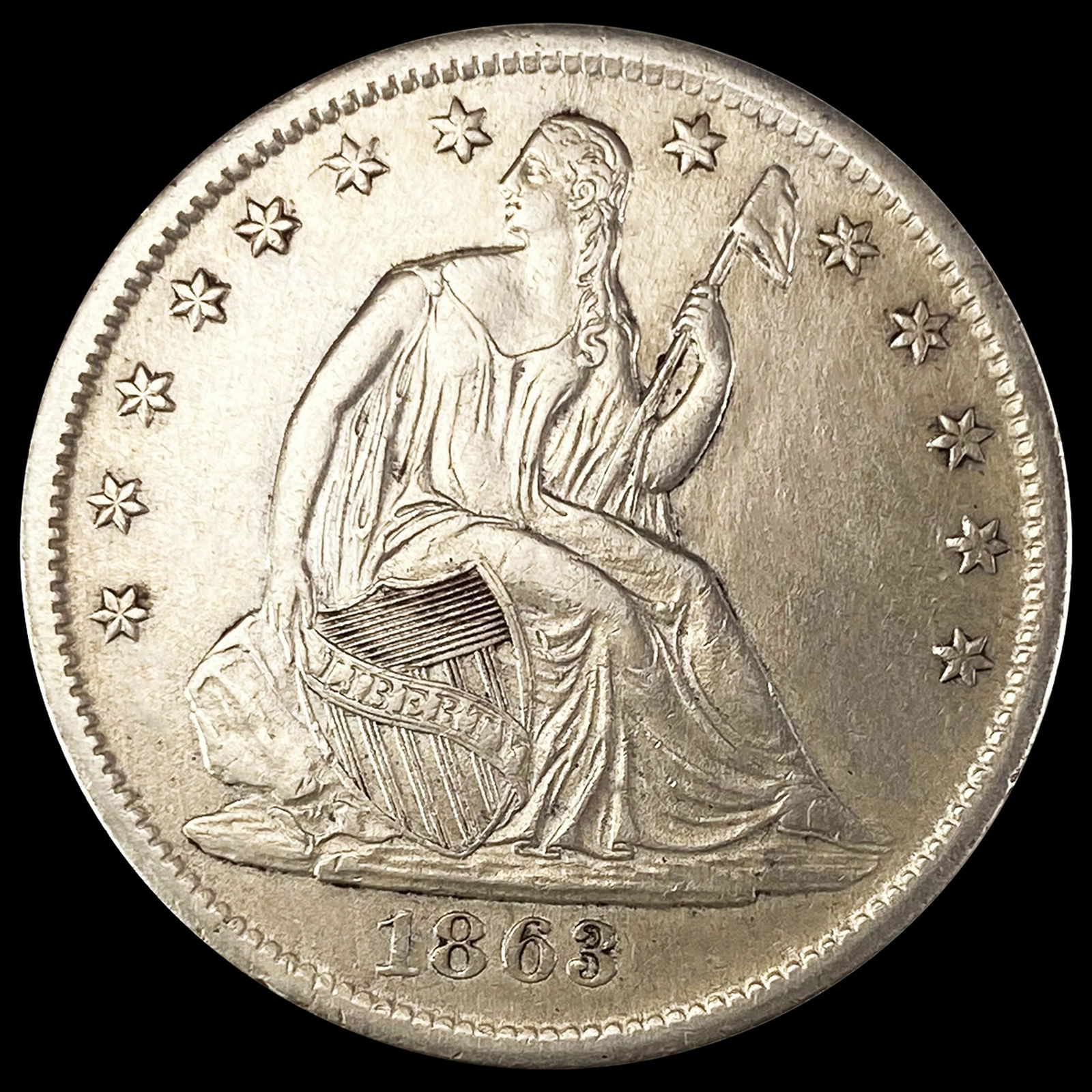 1863-S Seated Liberty Half Dollar UNCIRCULATED (1 of 2)