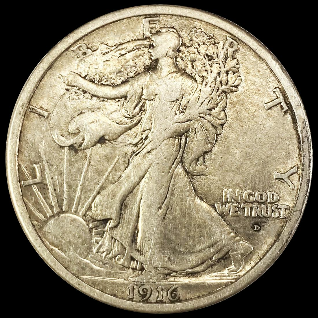 1916-D Walking Liberty Half Dollar LIGHTLY (1 of 2)