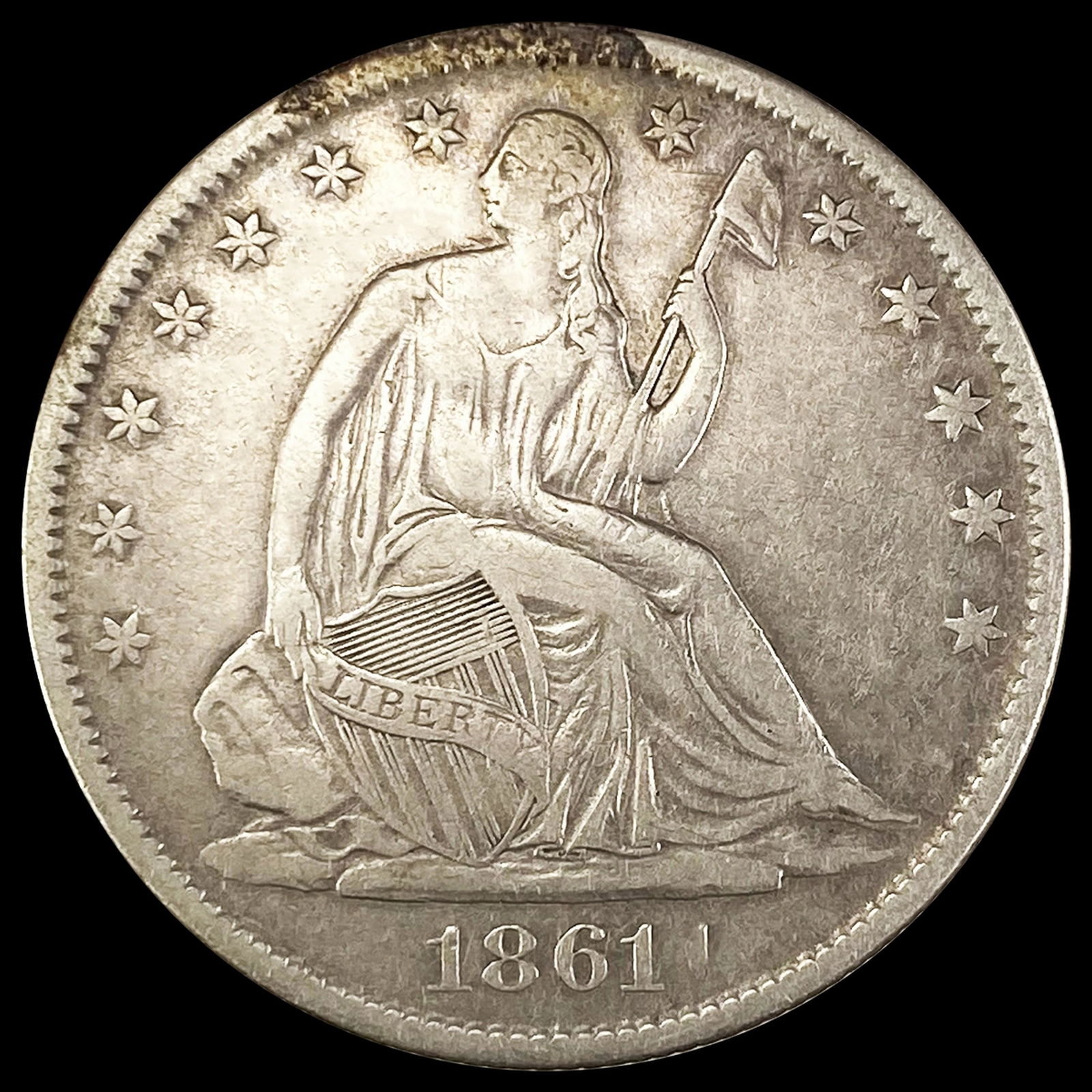 1861-O Seated Liberty Half Dollar CLOSELY (1 of 2)