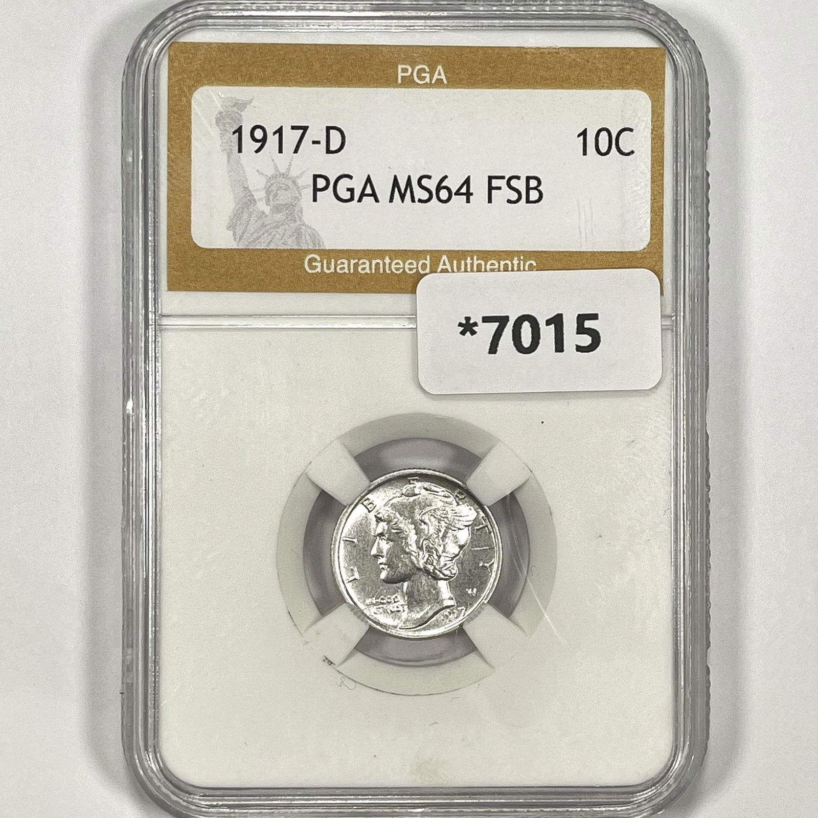 1917-D Mercury Silver Dime PGA-MS64 FSB (1 of 2)