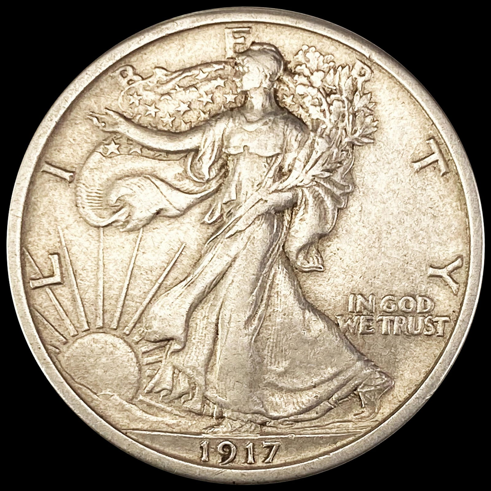 1917-D Walking Liberty Half Dollar CLOSELY (1 of 2)