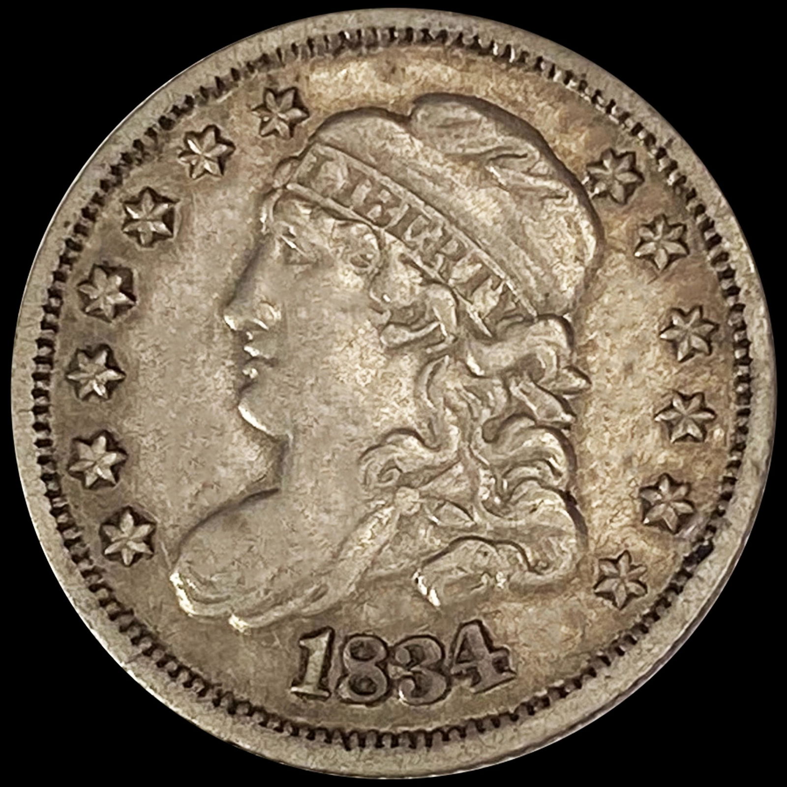 1834 Capped Bust Half Dime NEARLY UNCIRCULATED (1 of 2)