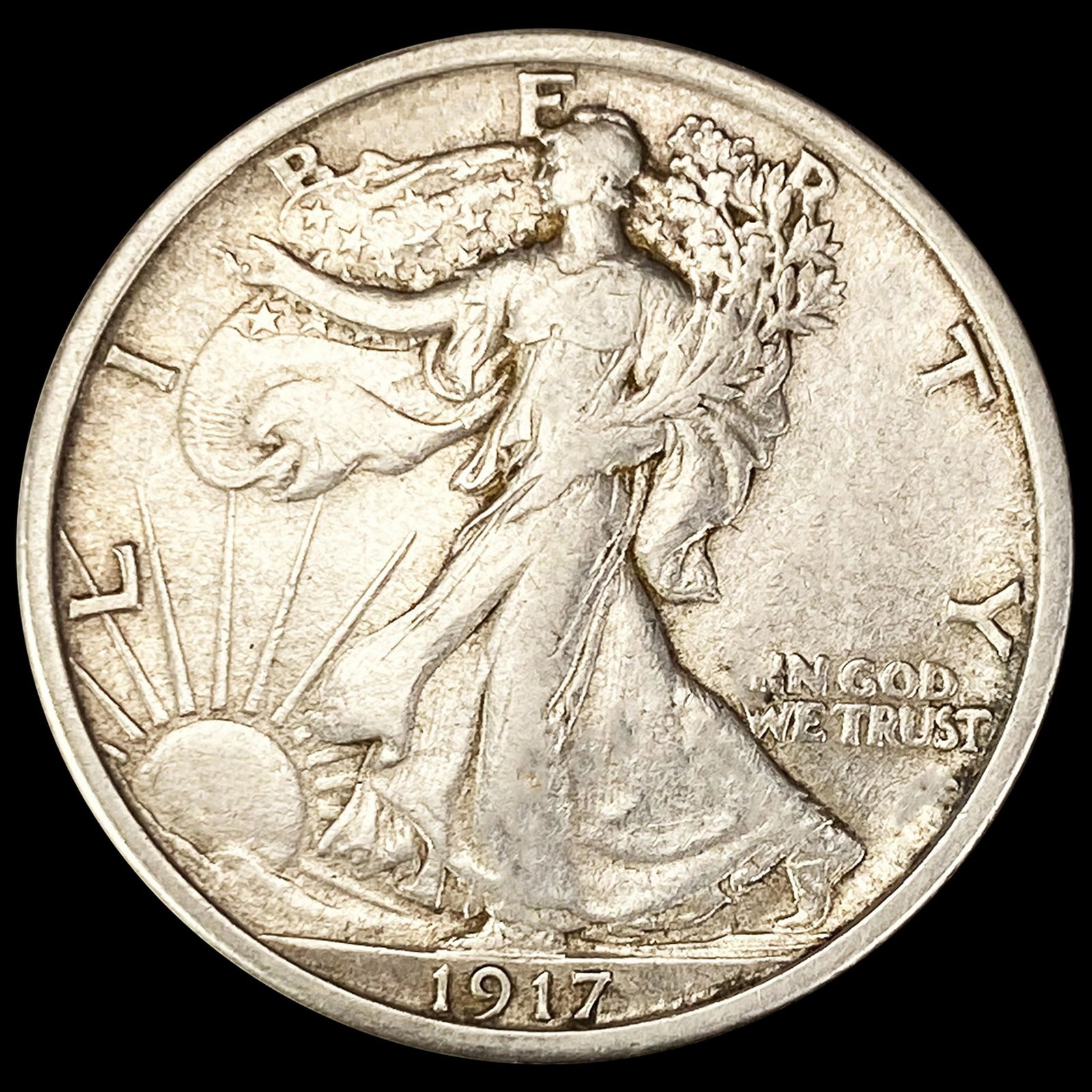 1917-D Walking Liberty Half Dollar NEARLY (1 of 2)