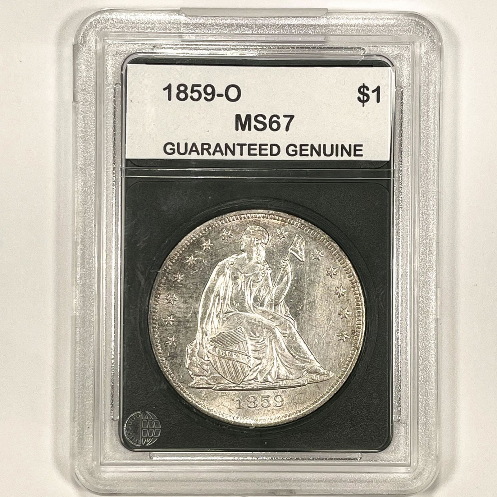 1859-O Seated Liberty Dollar GG-MS67 (1 of 2)