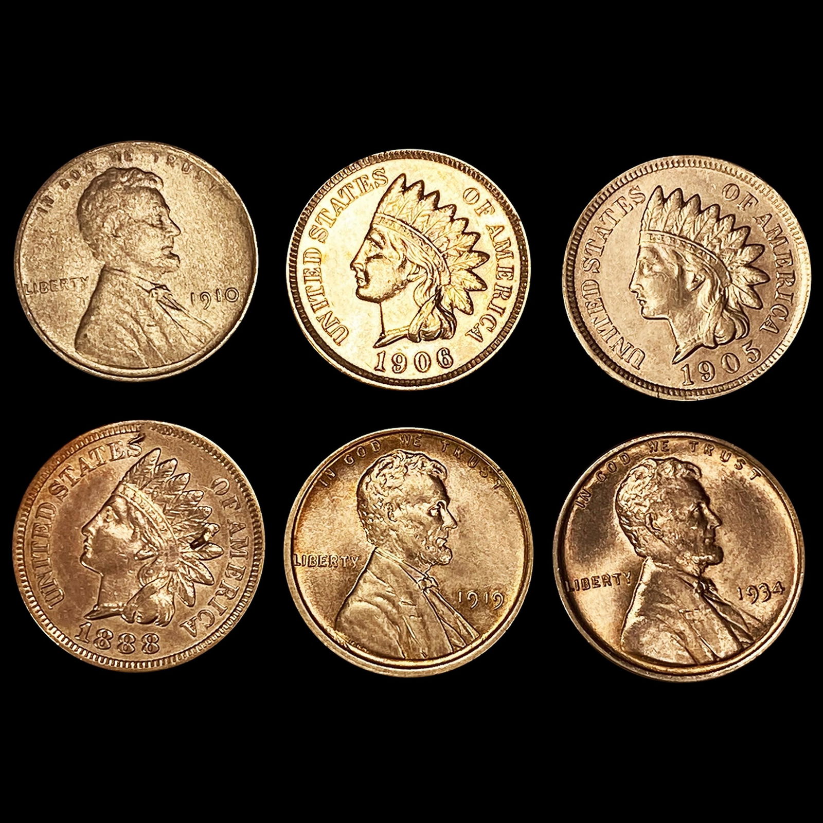 (6) Misc RED Cents UNCIRCULATED (1 of 2)