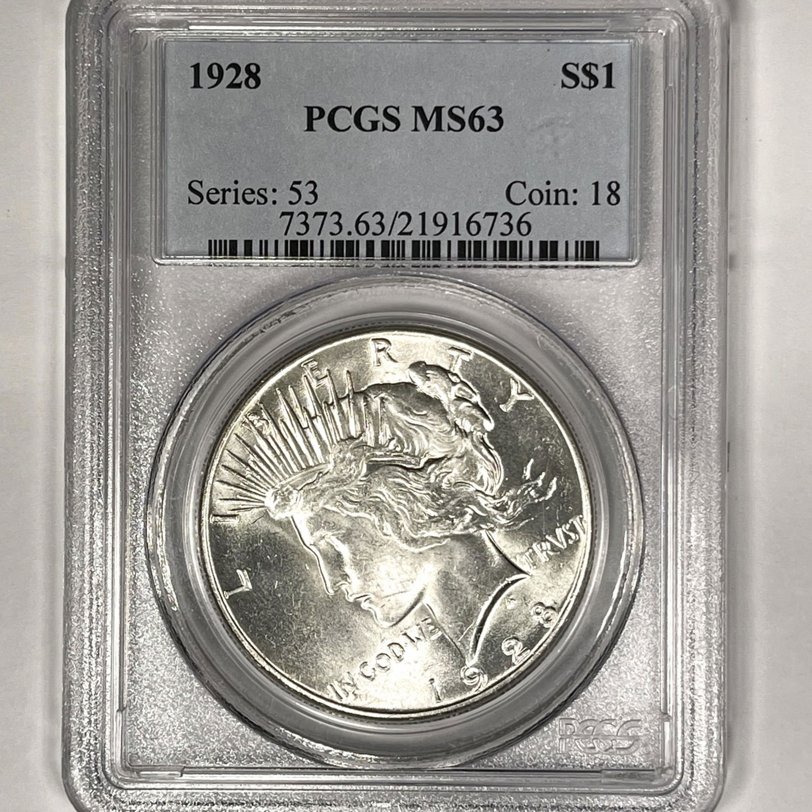 1928 Silver Peace Dollar PCGS-MS63 (1 of 2)