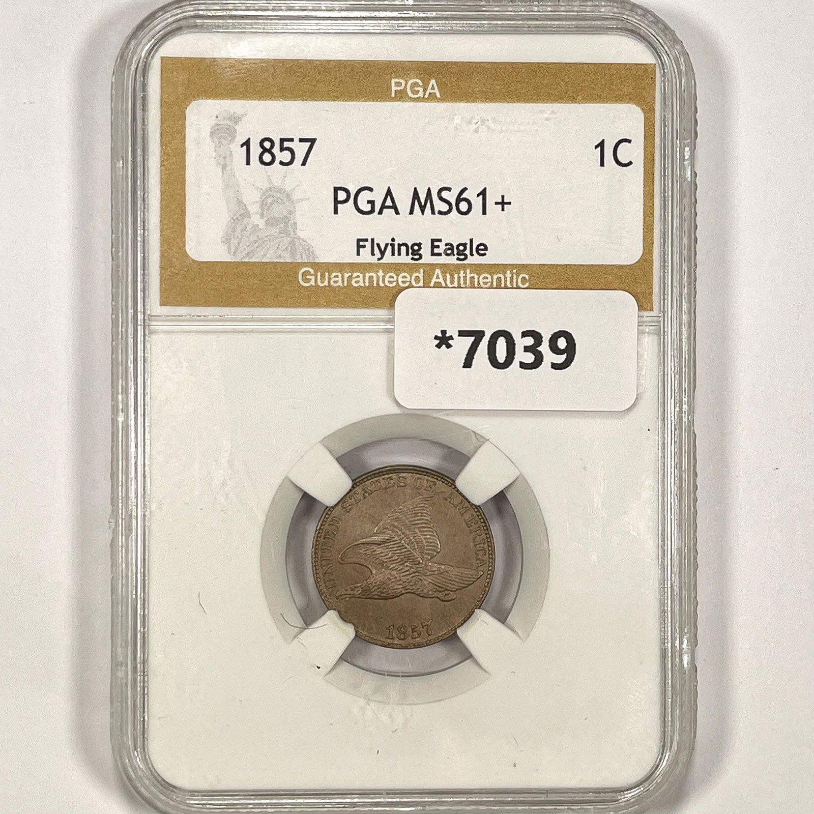 1857 Flying Eagle Cent PGA-MS61+ (1 of 2)