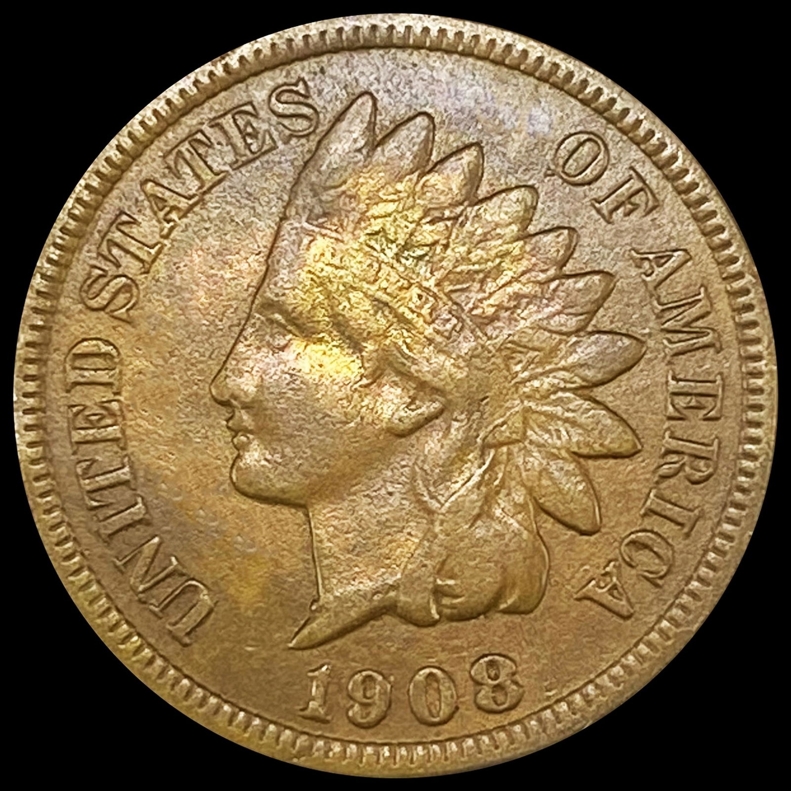 1908-S Indian Head Cent CLOSELY UNCIRCULATED (1 of 2)