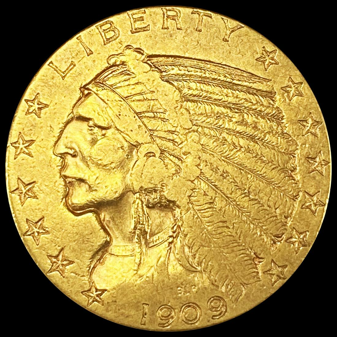 1909 $5 Gold Half Eagle NEARLY UNCIRCULATED (1 of 2)