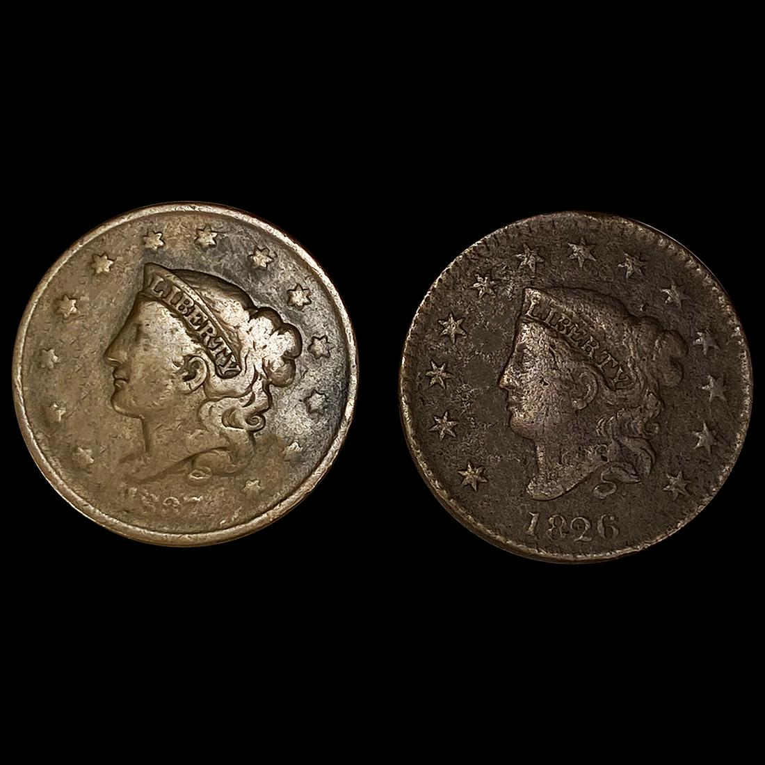 (2) Large Cents NICELY CIRCULATED (1 of 2)