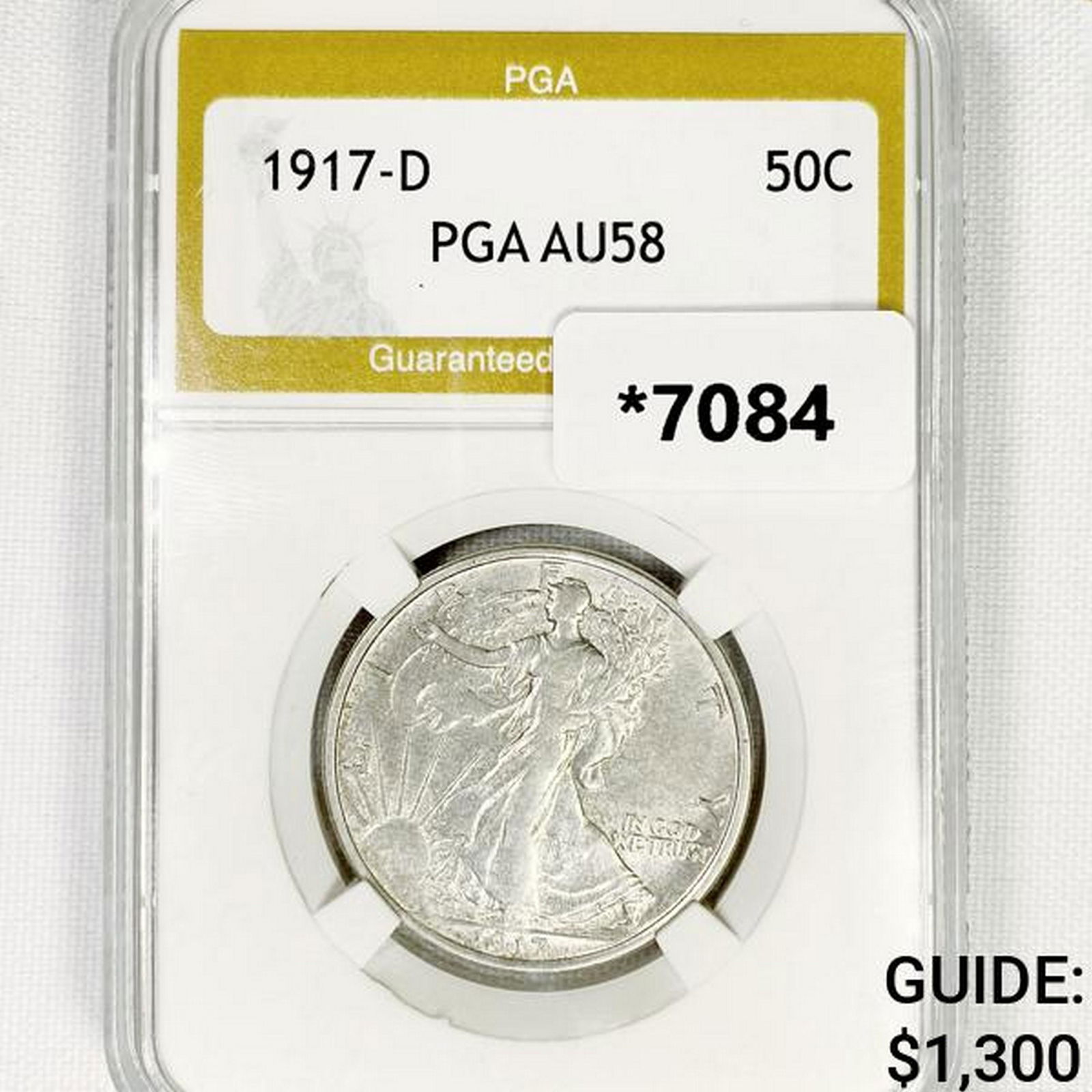 1917-D Walking Liberty Half Dollar PGA-AU58 (1 of 2)