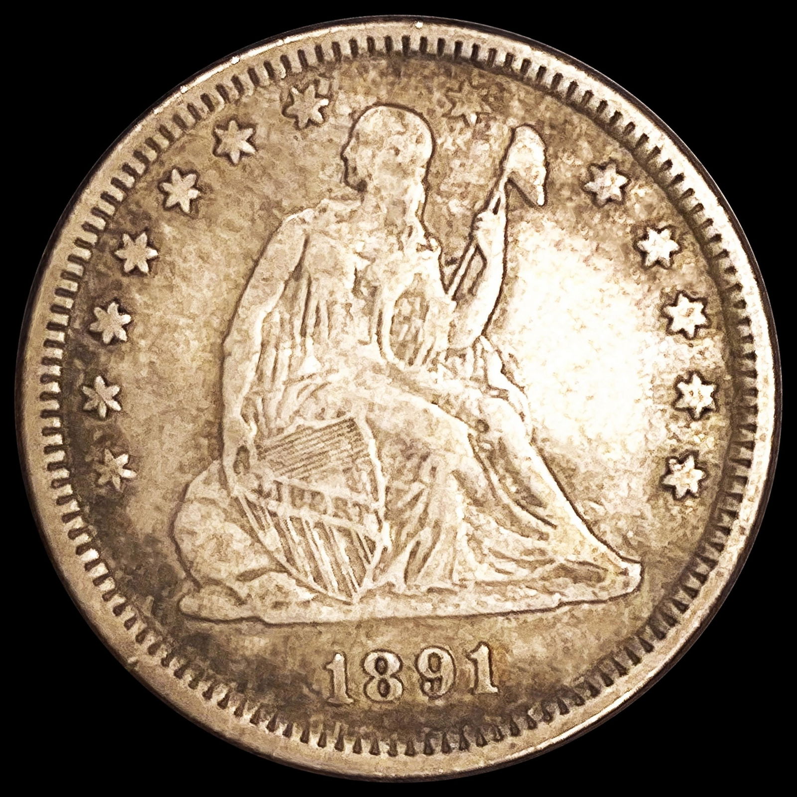 1891 Seated Liberty Quarter LIGHTLY CIRCULATED (1 of 2)