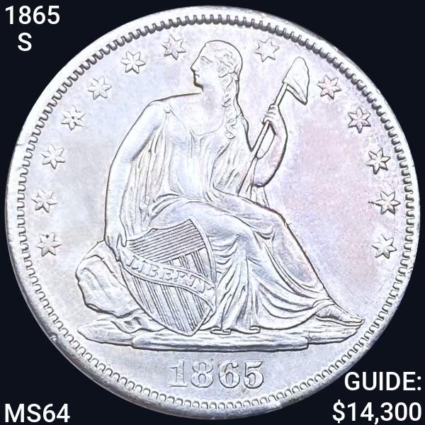 1865-S Seated Liberty Half Dollar CHOICE BU (1 of 2)