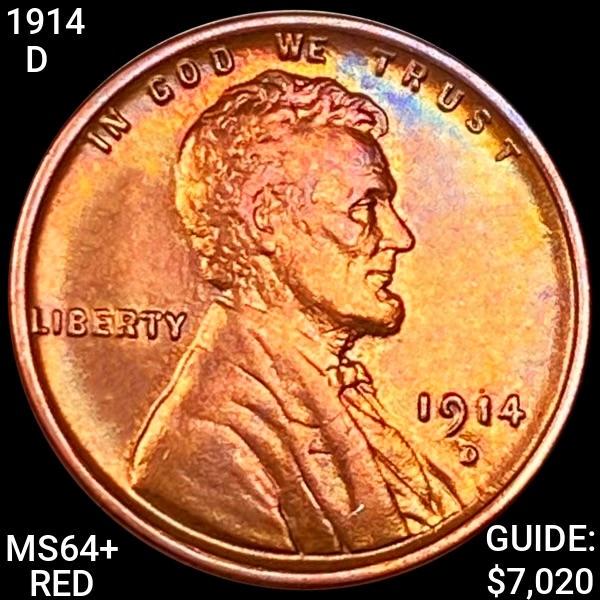 1914-D Lincoln Wheat Cent CHOICE BU+ RED (1 of 2)