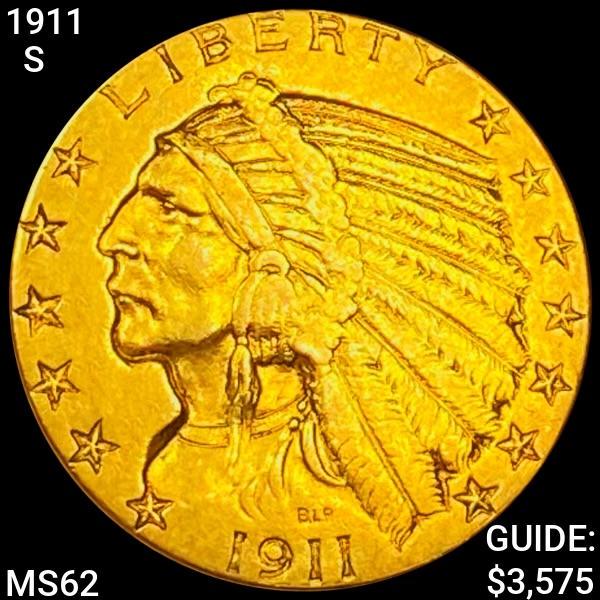 1911-S $5 Gold Half Eagle UNCIRCULATED (1 of 2)