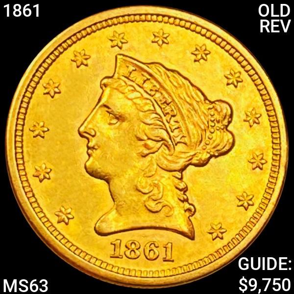 1861 Old Rev $2.50 Gold Quarter Eagle CHOICE BU (1 of 2)