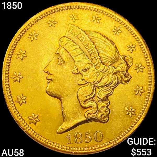 1850 $20 Gold Double Eagle CHOICE AU (1 of 2)