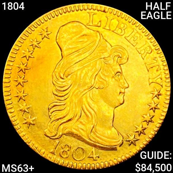 1804 $5 Gold Half Eagle CHOICE BU+ (1 of 2)