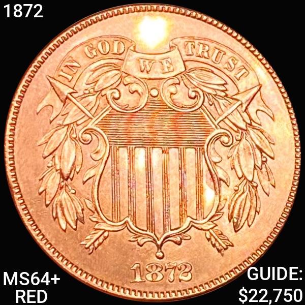 1872 Two Cent Piece CHOICE BU+ RED (1 of 2)