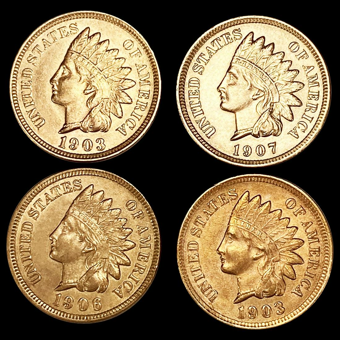 (4) RD Indian Head Cents UNCIRCULATED (1 of 2)