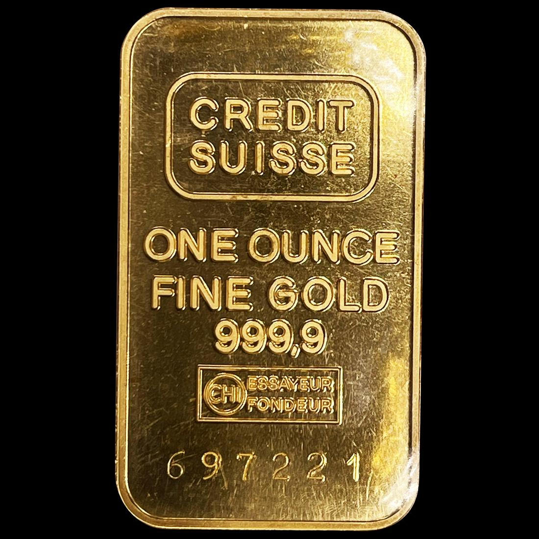 Credit Suisse 1oz Gold Bar UNCIRCULATED (1 of 2)