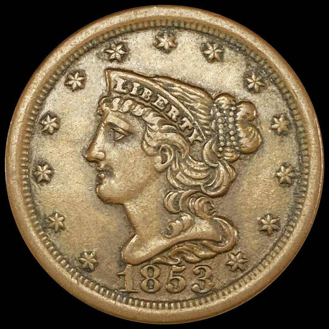 1853 Braided Hair Half Cent LIGHTLY CIRCULATED (1 of 2)