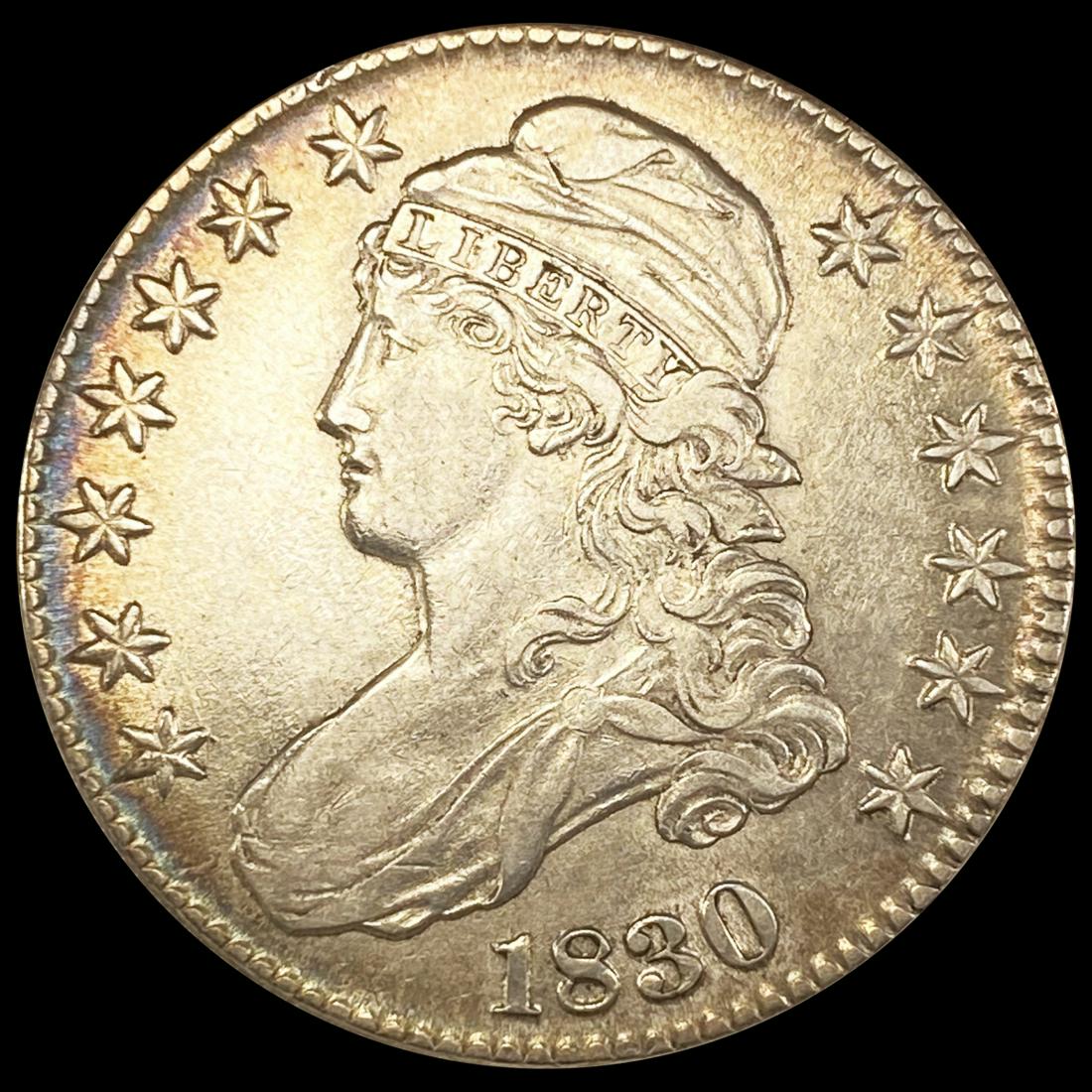 1830 Lrg 0 Capped Bust Half Dollar NEARLY (1 of 2)