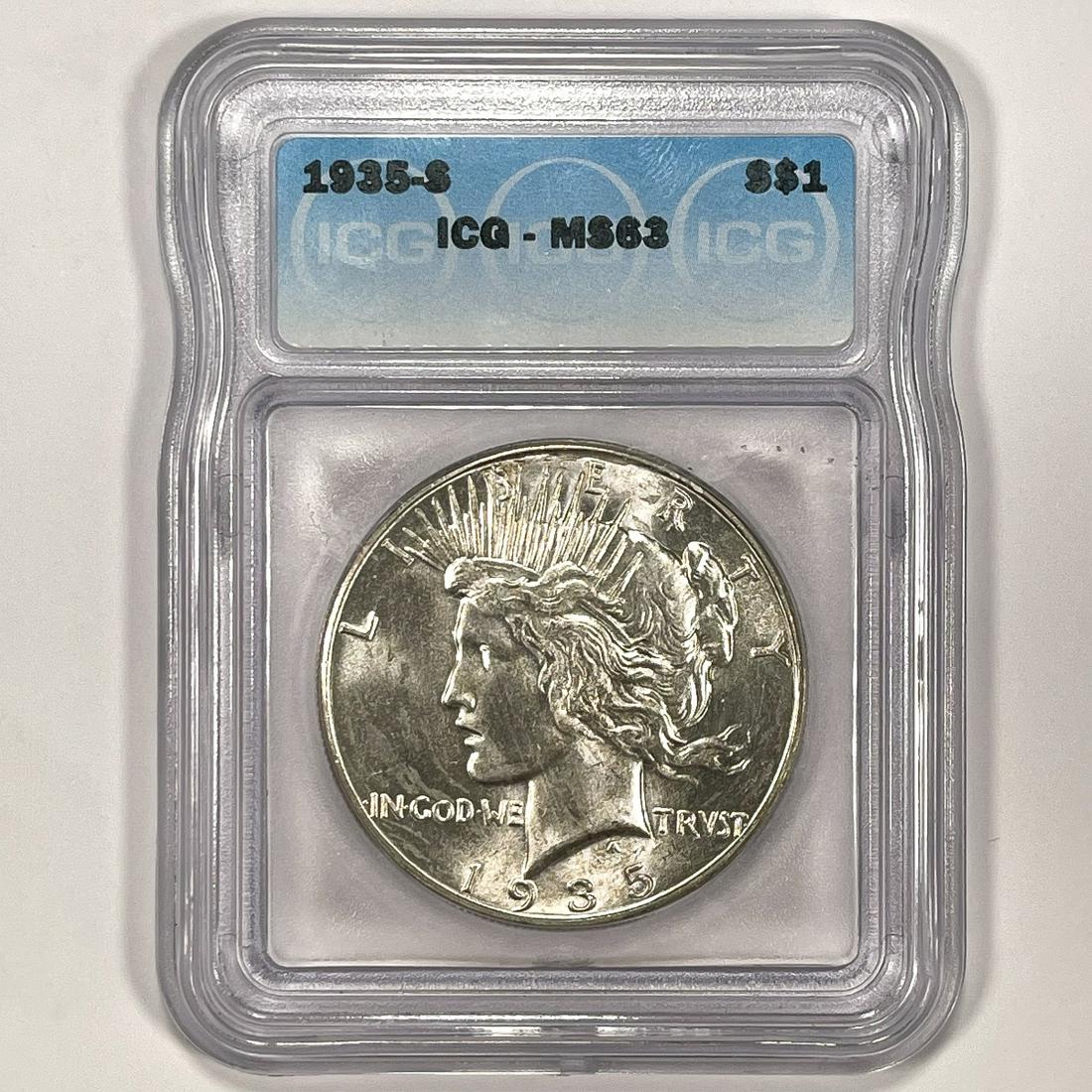 1935-S Silver Peace Dollar ICG-MS63 (1 of 2)