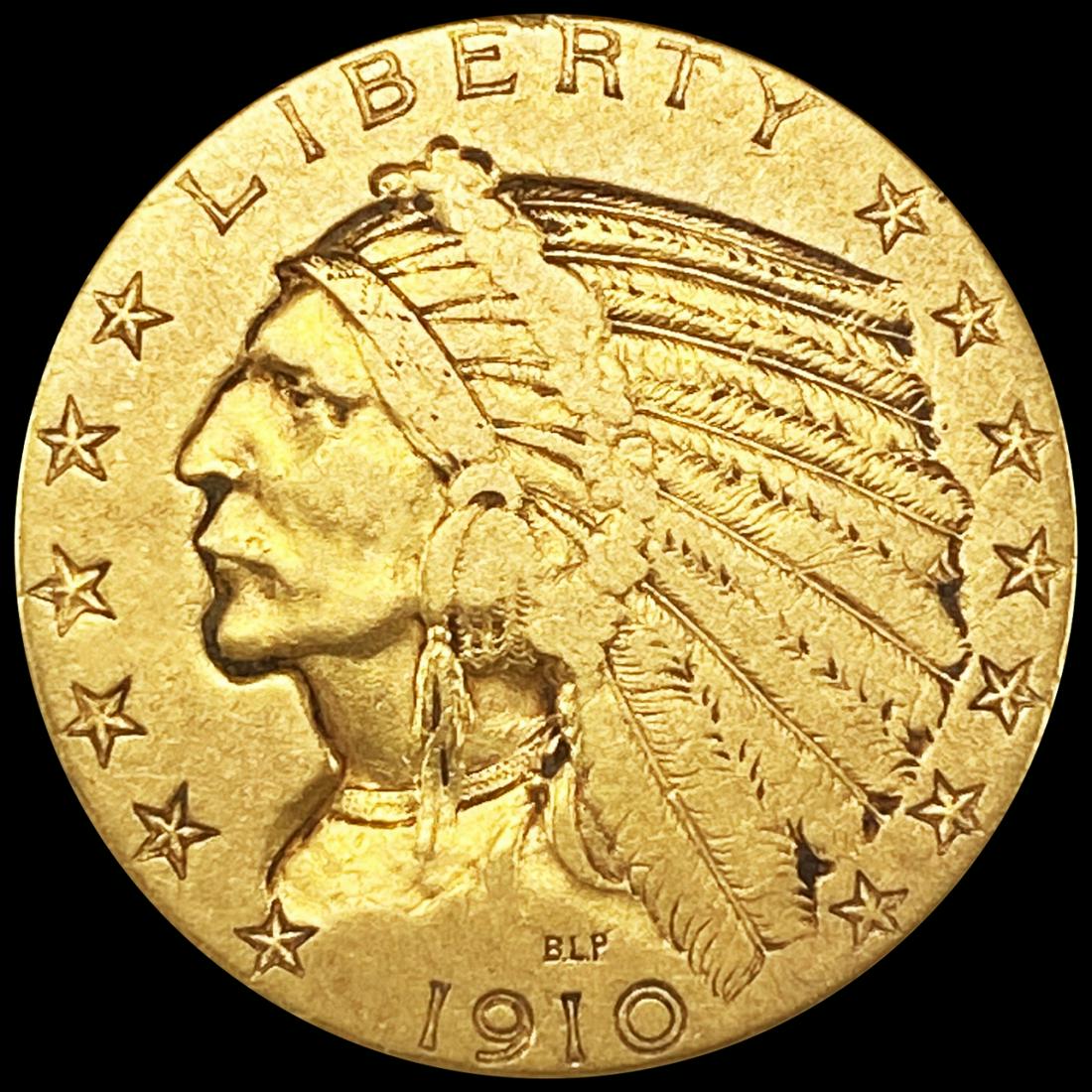 1910 $5 Gold Half Eagle LIGHTLY CIRCULATED (1 of 2)