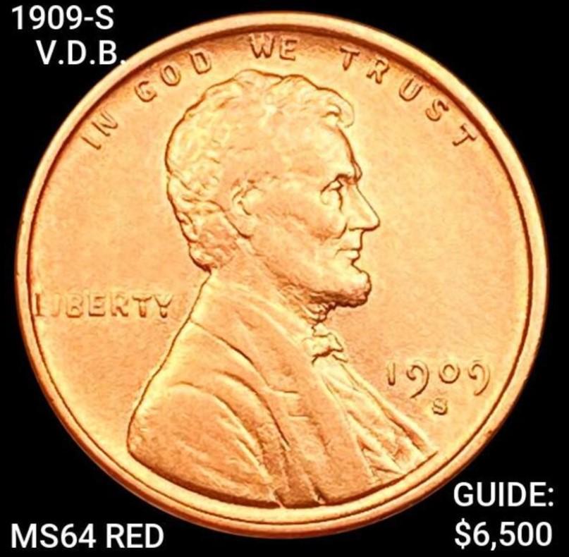 1909-S V.D.B. Lincoln Wheat Cent CHOICE BU RED (1 of 2)