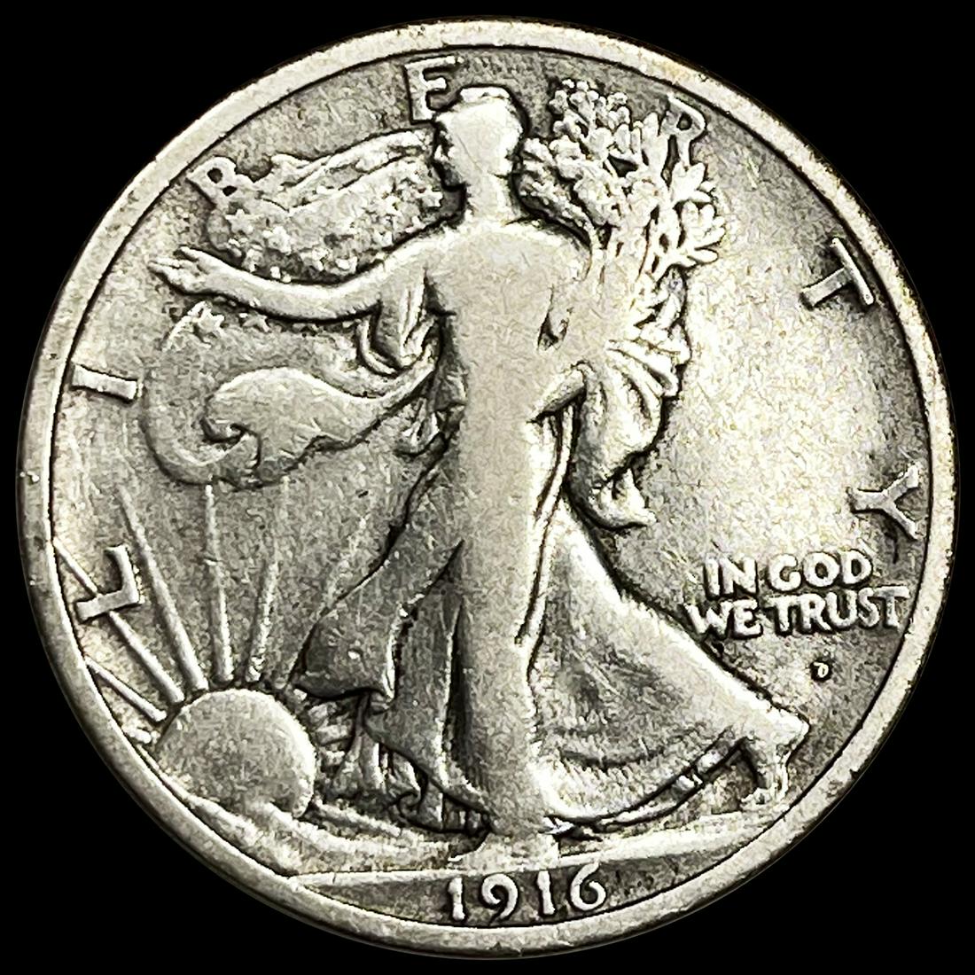 1916-D Walking Liberty Half Dollar LIGHTLY (1 of 2)