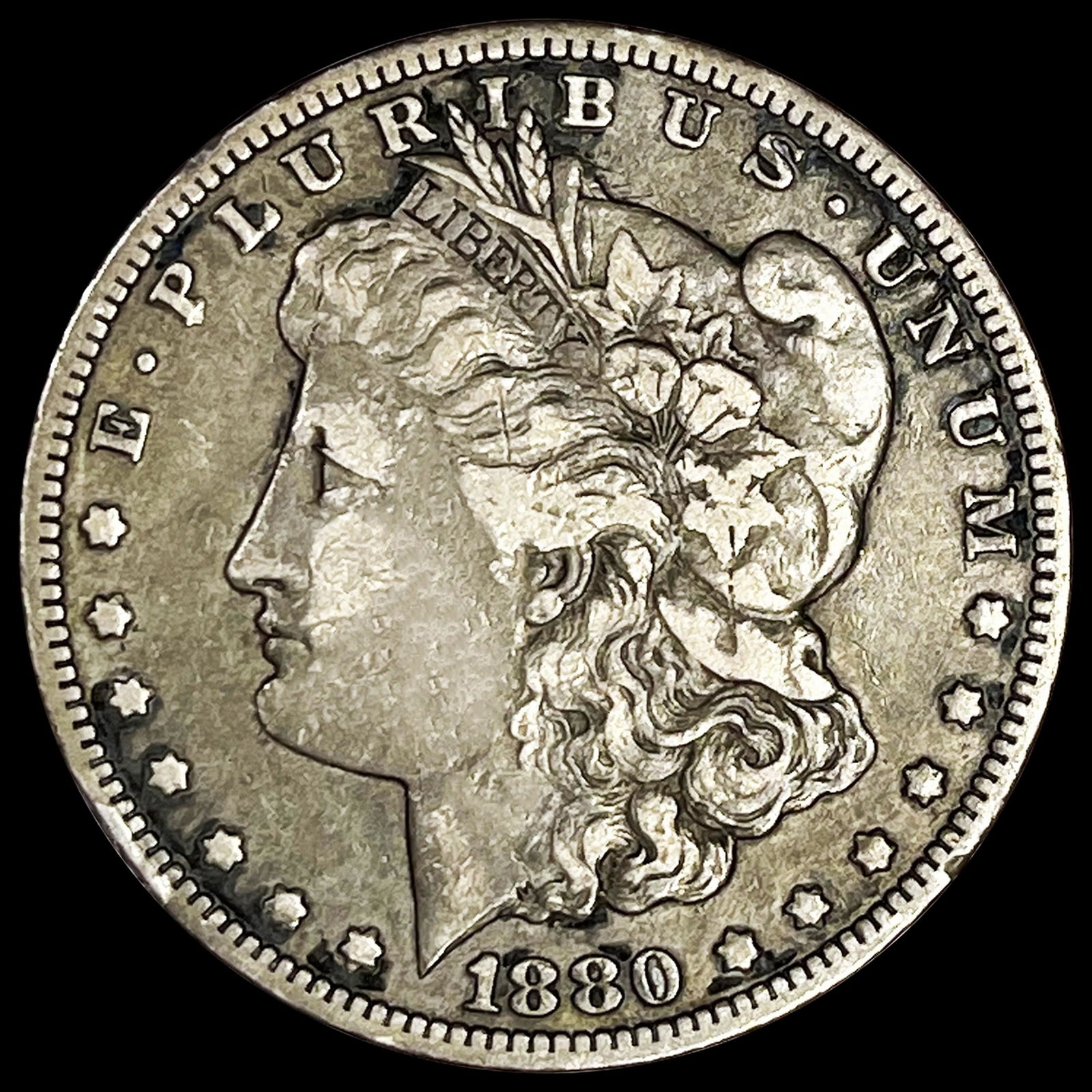 1880-CC, 8 Over 7, Rev 78 Morgan Silver Dollar LIGHTLY CIRCULATED (1 of 2)