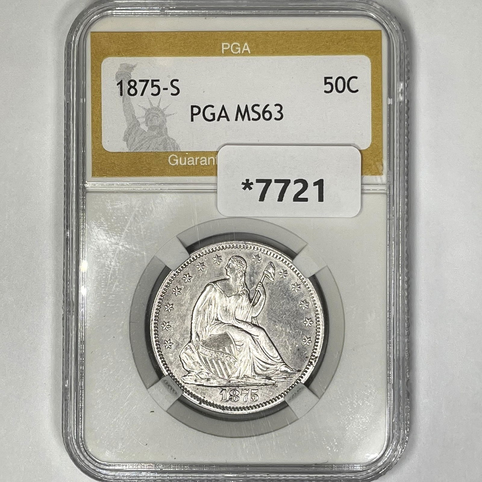1875-S Seated Liberty Half Dollar PGA-MS63 (1 of 2)